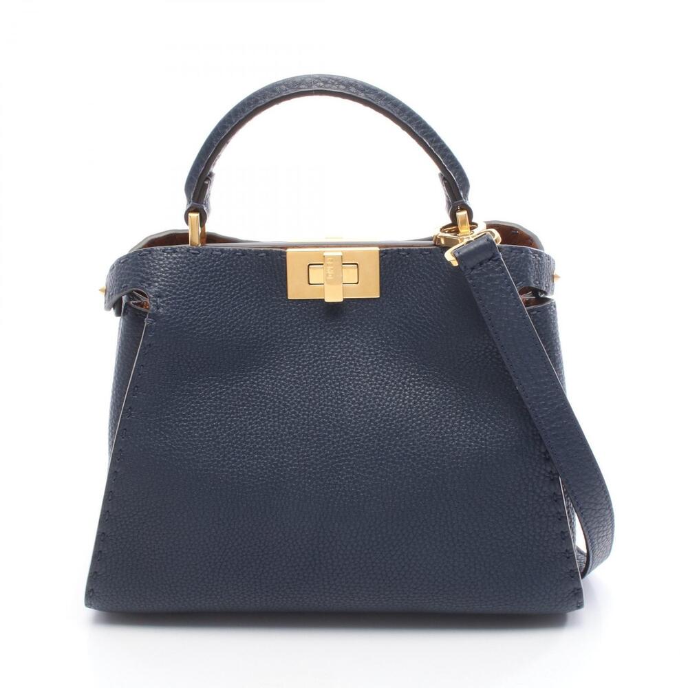Fendi Peekaboo Essentially handbag Navy Blue leather